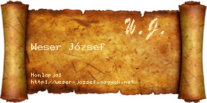 Weser József névjegykártya